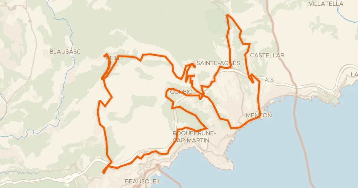 Kaart van de fietsroute Le défi de la Madone