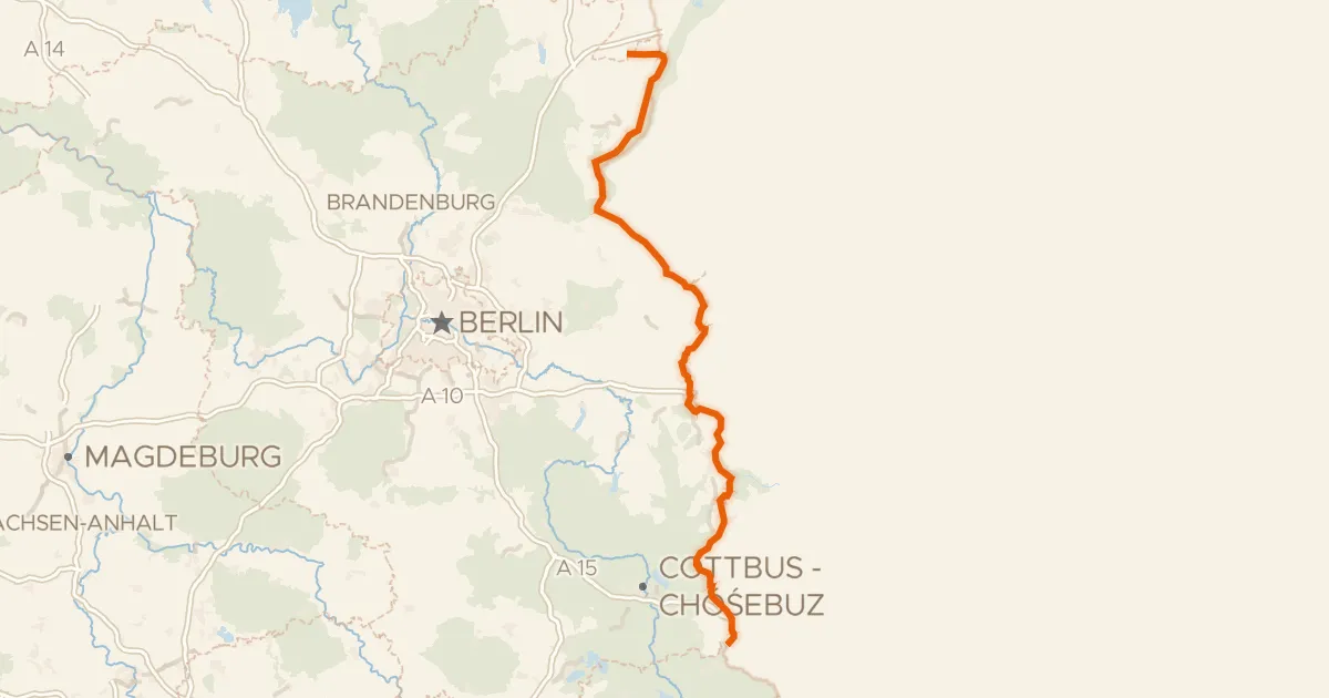 Kaart van de fietsroute [D12] Oder-Neiße-Radweg Brandenburg