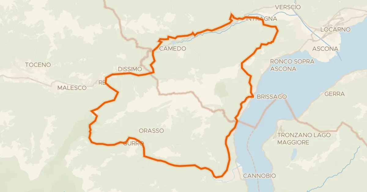 Map of the cycling route Rondje Corona dei Pinci en Bacino di Palagnedra