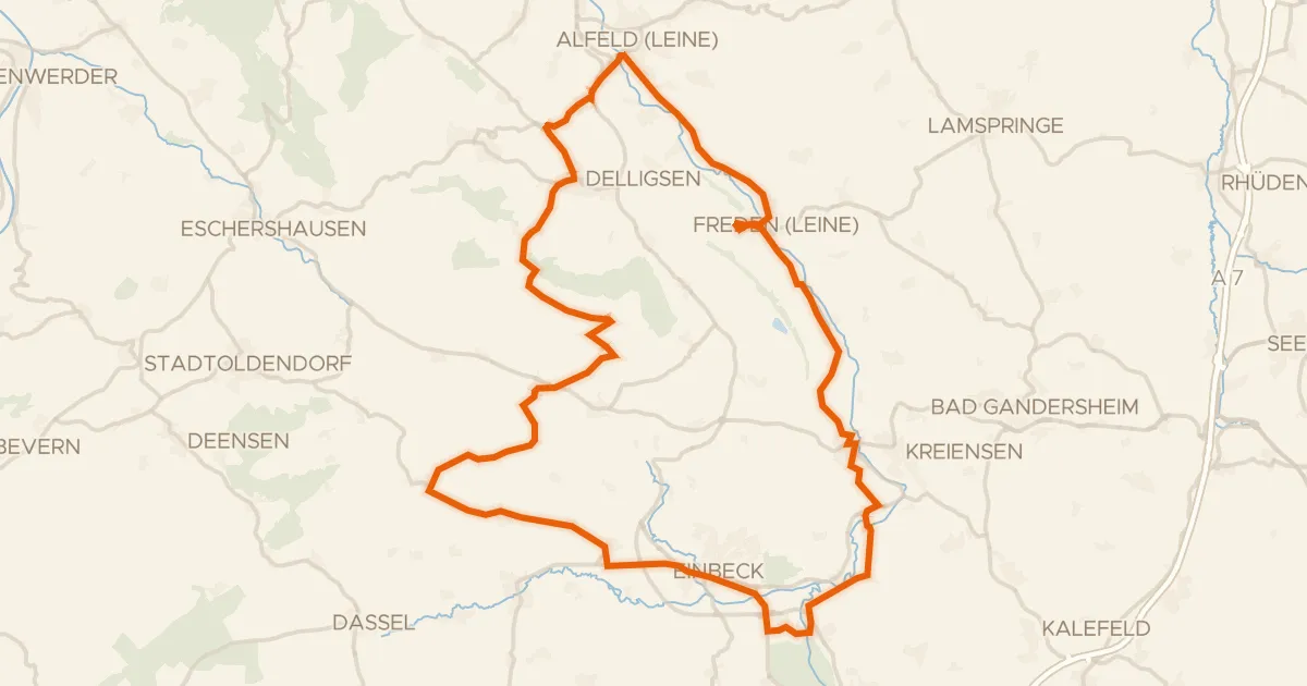 Map of the cycling route Rondje Heldenburg en Lieth
