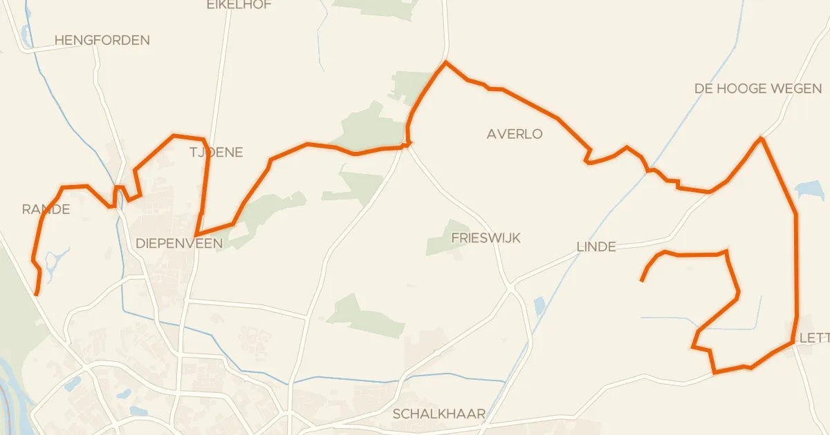 Map of the cycling route Kikkerroute