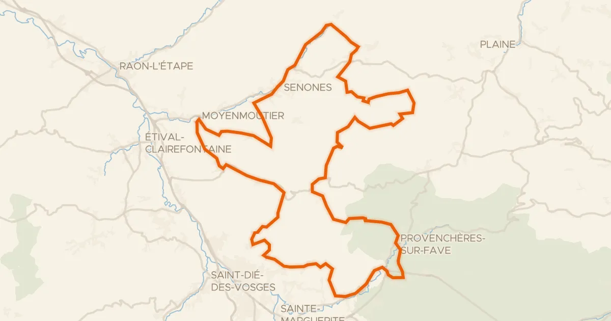Kaart van de fietsroute L'Ormont