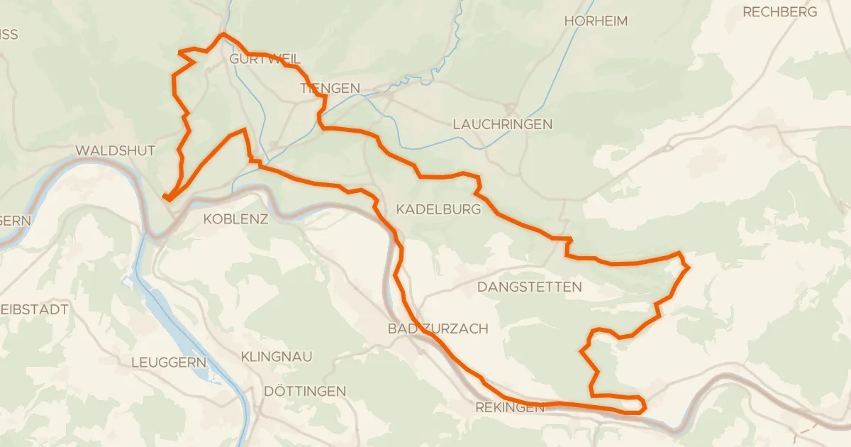 Map of the cycling route enjoy&bike Küssaberg