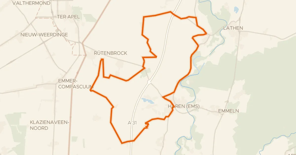 Kaart van de fietsroute Rondje Tausendschrittmoor en Mersmühle