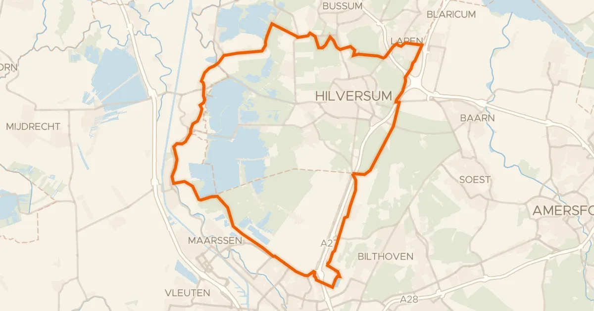 Kaart van de fietsroute Rondje Fort bij Tienhoven en Fort De Gagel
