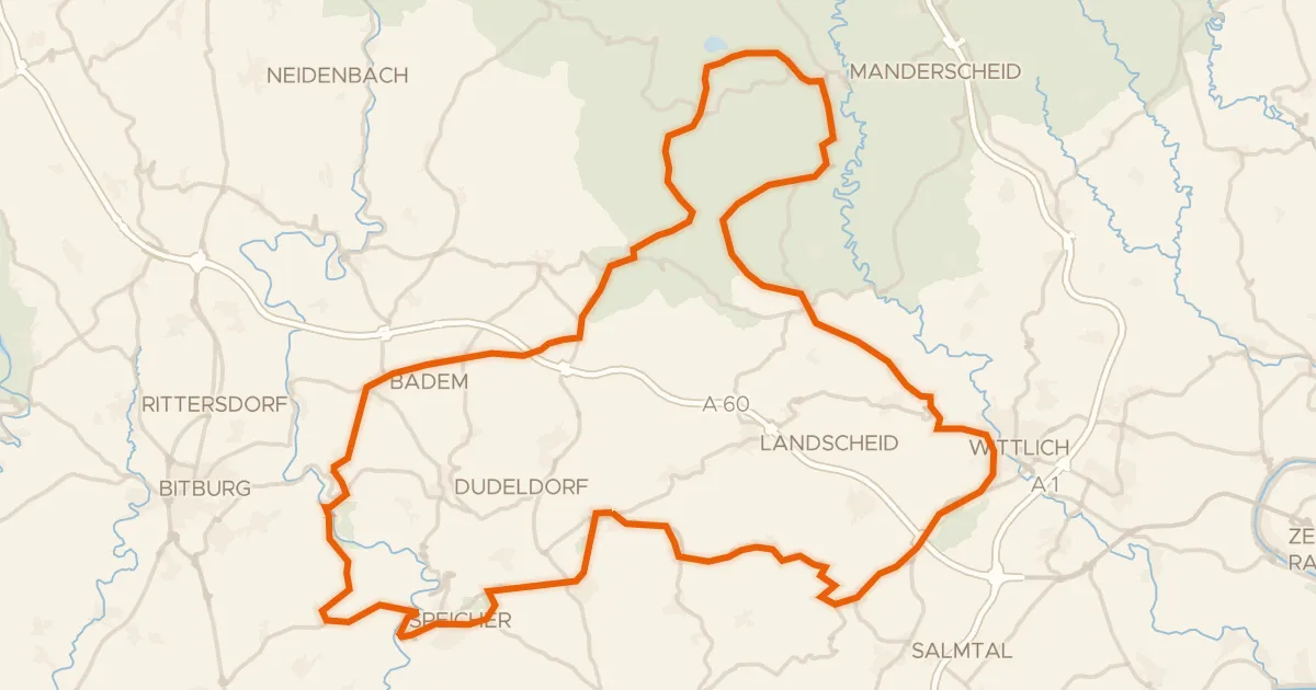 Kaart van de fietsroute Rondje Tongruben bei Binsfeld en Meerfelder Maar