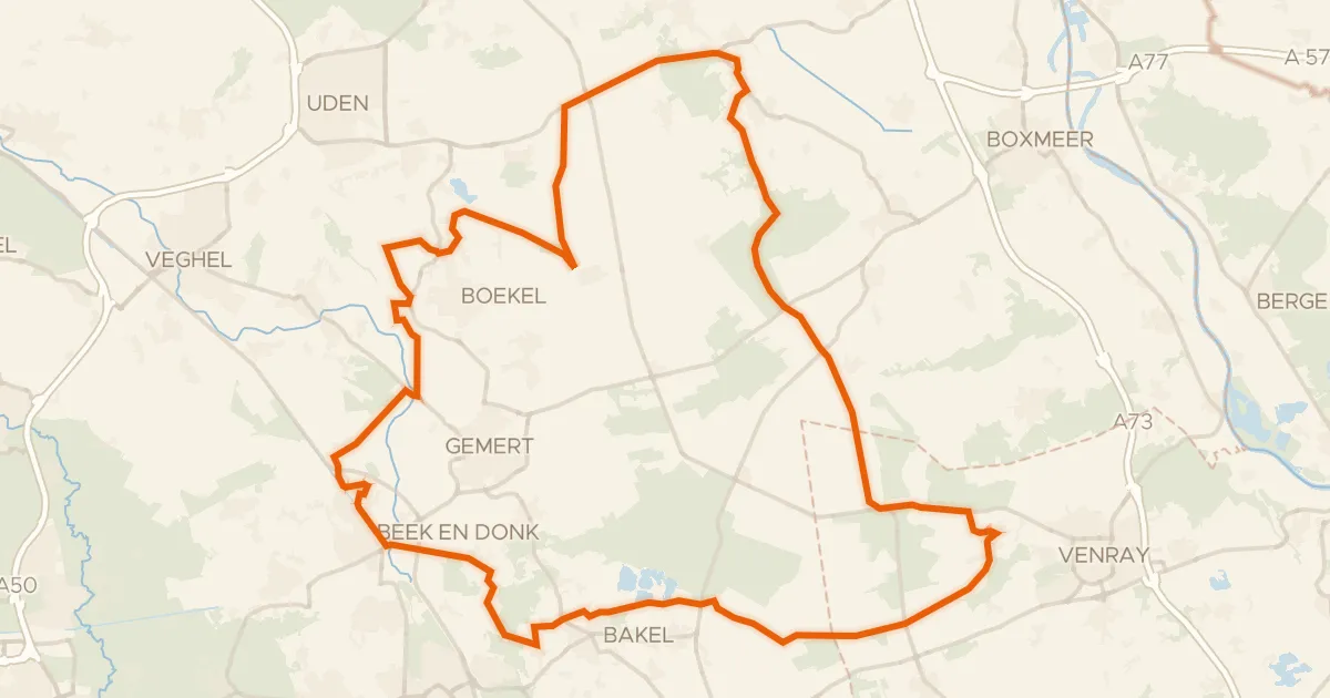 Map of the cycling route Rondje Eyckenlust en De Heimolen