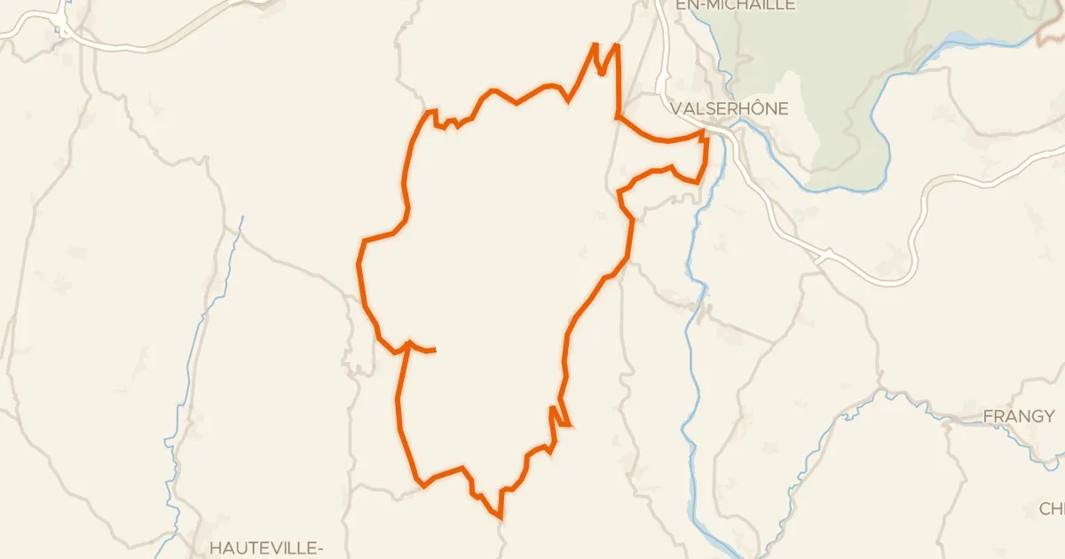 Kaart van de fietsroute L'Ain à vélo - Le Plateau de Retord, la Nature par excellence