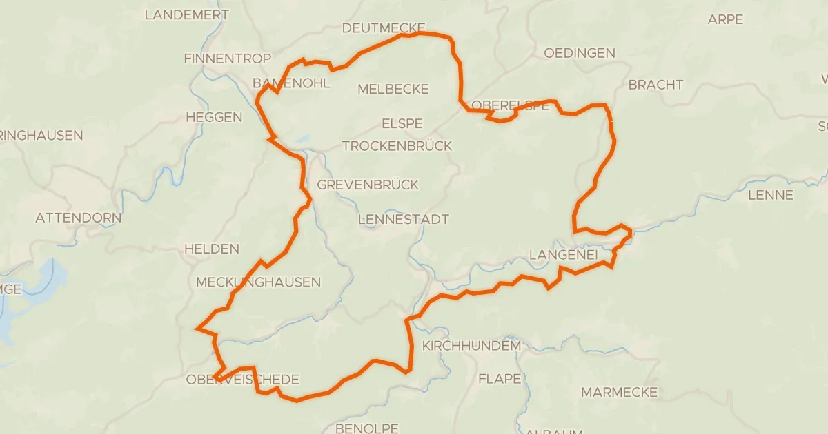 Map of the cycling route Rondje Haus Bamenohl en Ruine Peperburg