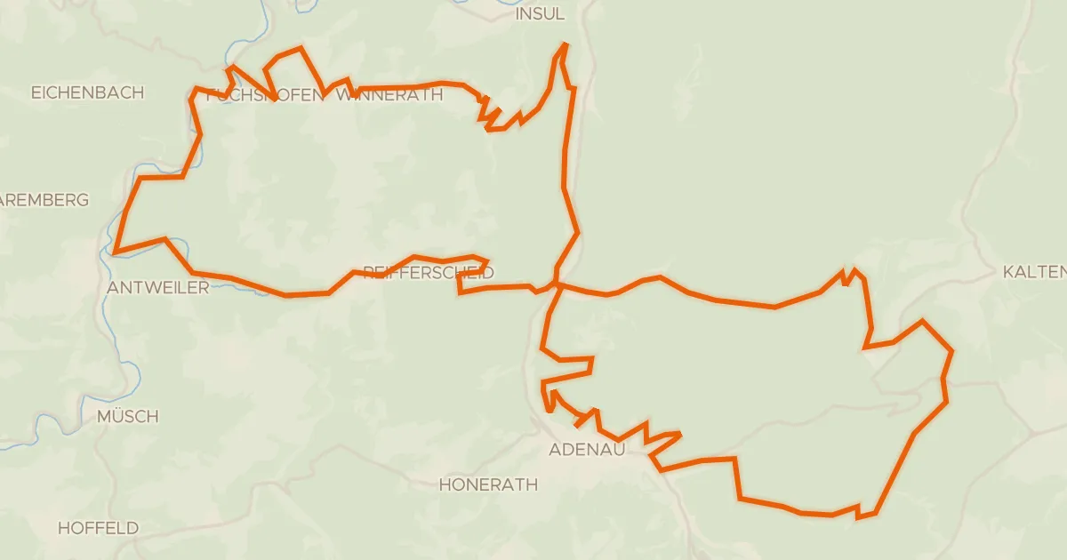 Kaart van de fietsroute MTB Tour 2 BULLS Achterbahn - Radarena am Ring