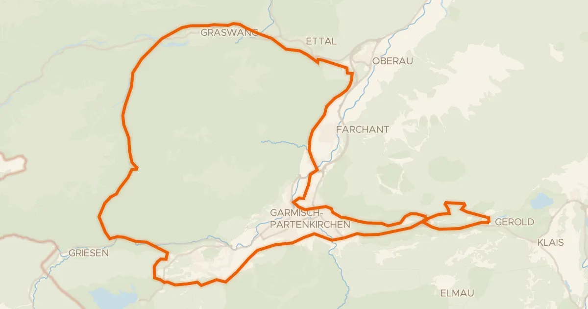 Kaart van de fietsroute Rondje Ettaler Weidmoos en Buckelwiesen am Plattele