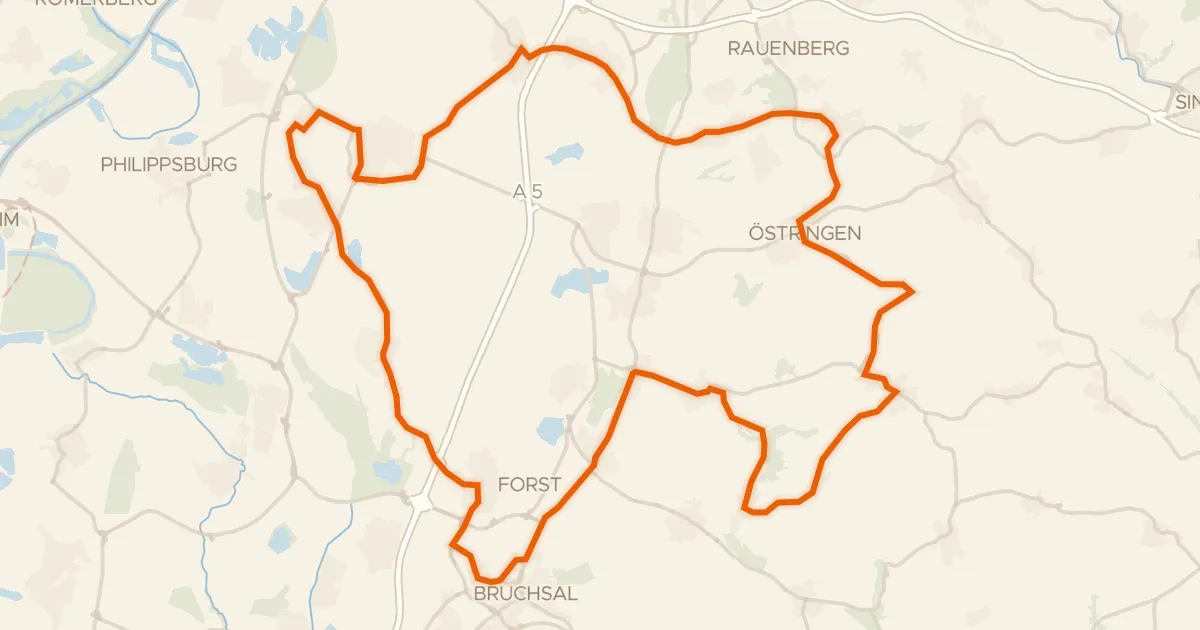 Kaart van de fietsroute Rondje Bruch bei Stettfeld en Altenbachtal und Galgenberg