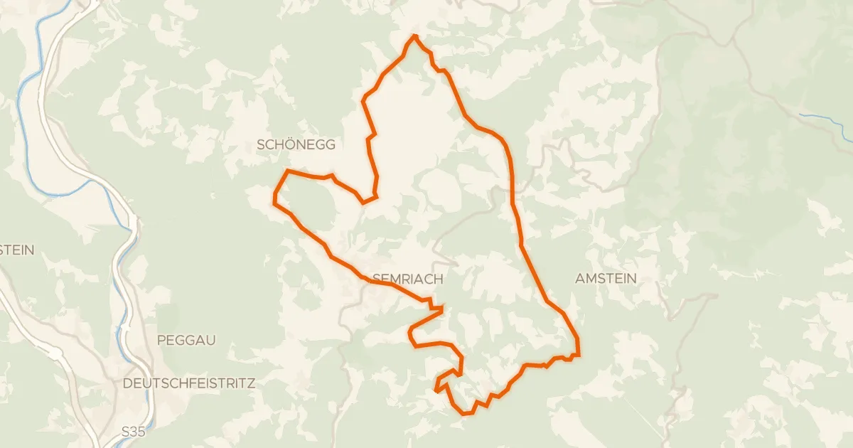 Kaart van de fietsroute Semriacher Tour