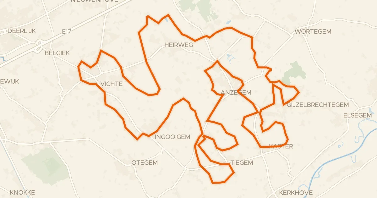 Kaart van de fietsroute Gapersroute