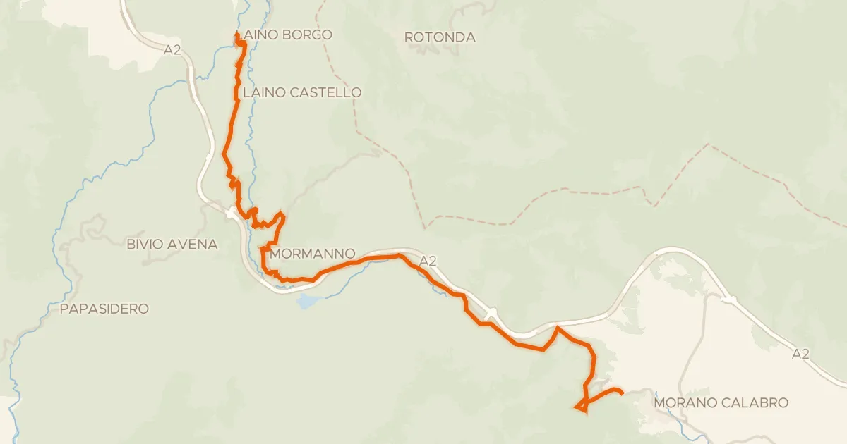 Map of the cycling route Ciclovia dei Parchi della Calabria - Tappa 1