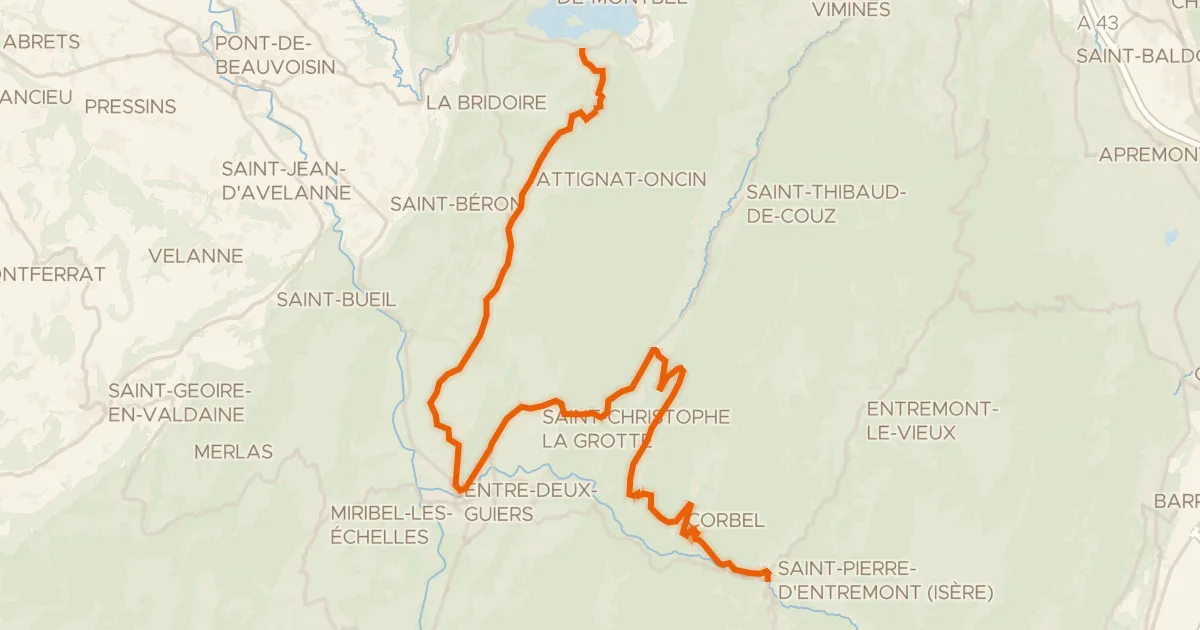 Map of the cycling route P'tites Routes du Soleil, étape 7, Lépin-le-Lac / Saint-Pierre-d'Entremont