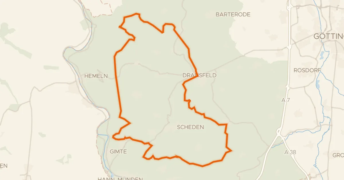 Kaart van de fietsroute Rondje Totenberg en Bramwald
