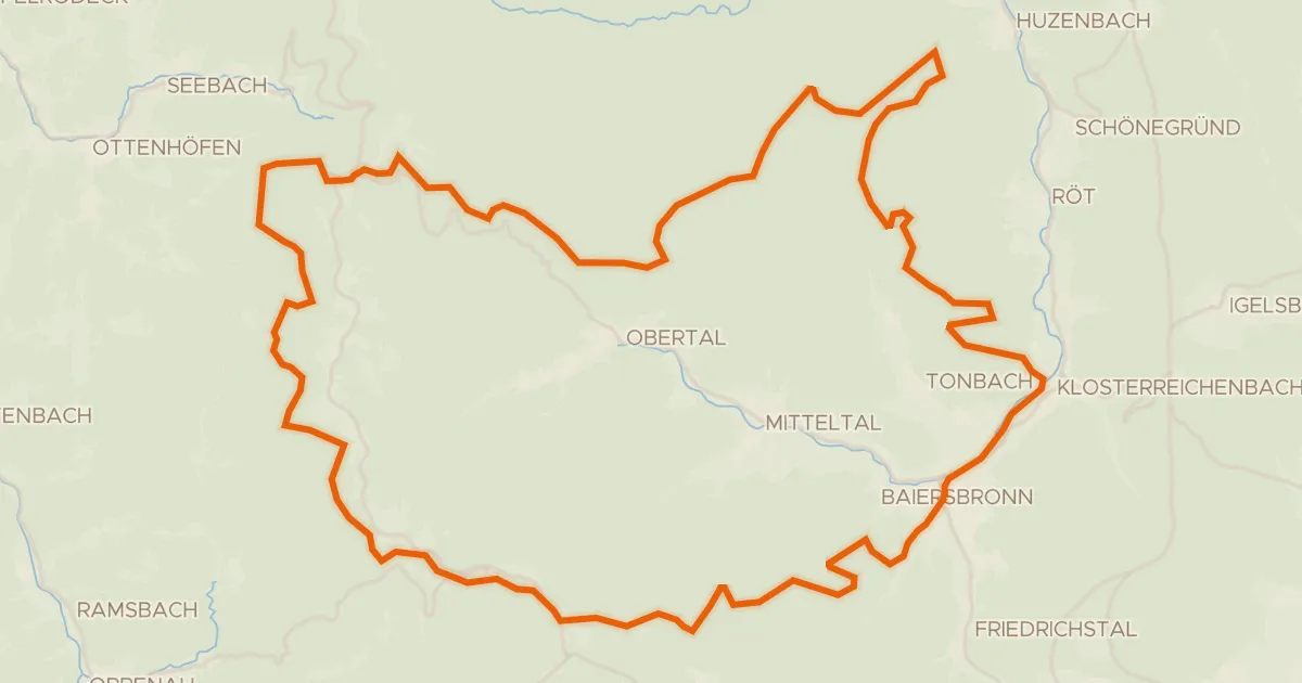 Map of the cycling route Rondje Kniebis-Alexanderschanze en Wilder See - Hornisgrinde