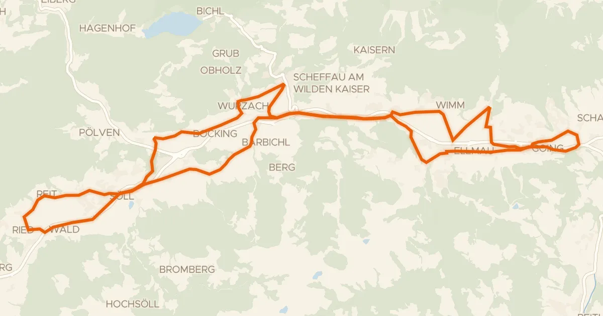 Map of the cycling route Sölllandl Radrunde