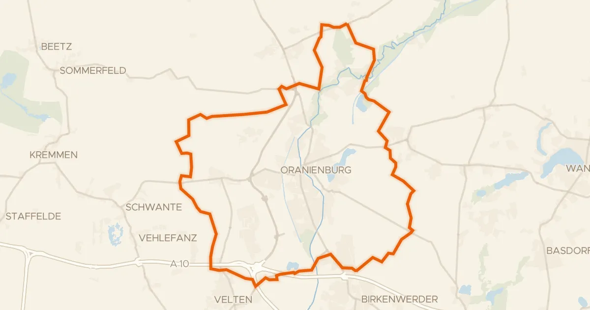 Map of the cycling route Rondje Schnelle Havel en Grabowsee