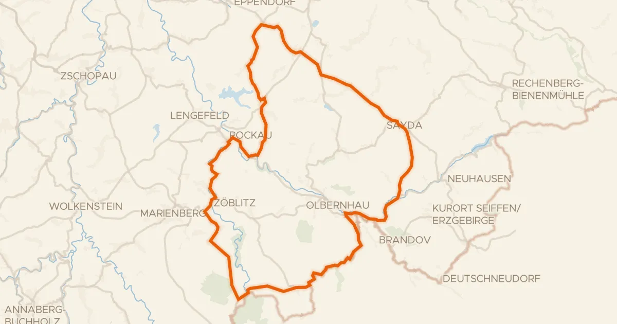 Map of the cycling route Rondje Burg Lauterstein en Mothäuser Heide