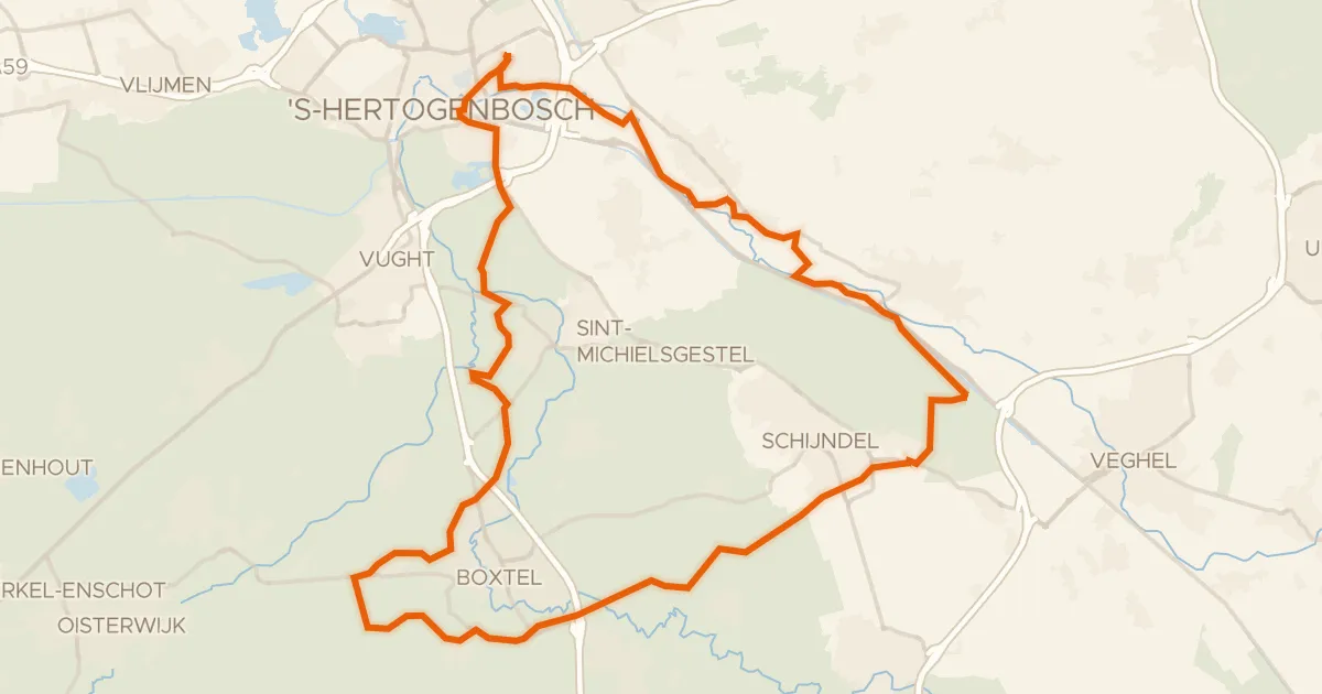 Map of the cycling route Rondje Kampina en Wijboschbroek
