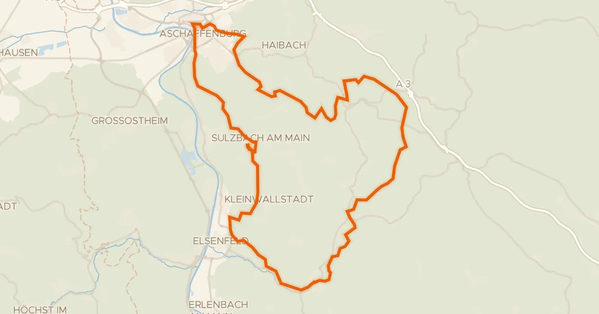 Kaart van de fietsroute Rondje Schloss Johannisburg en Wasserschloss Sommerau