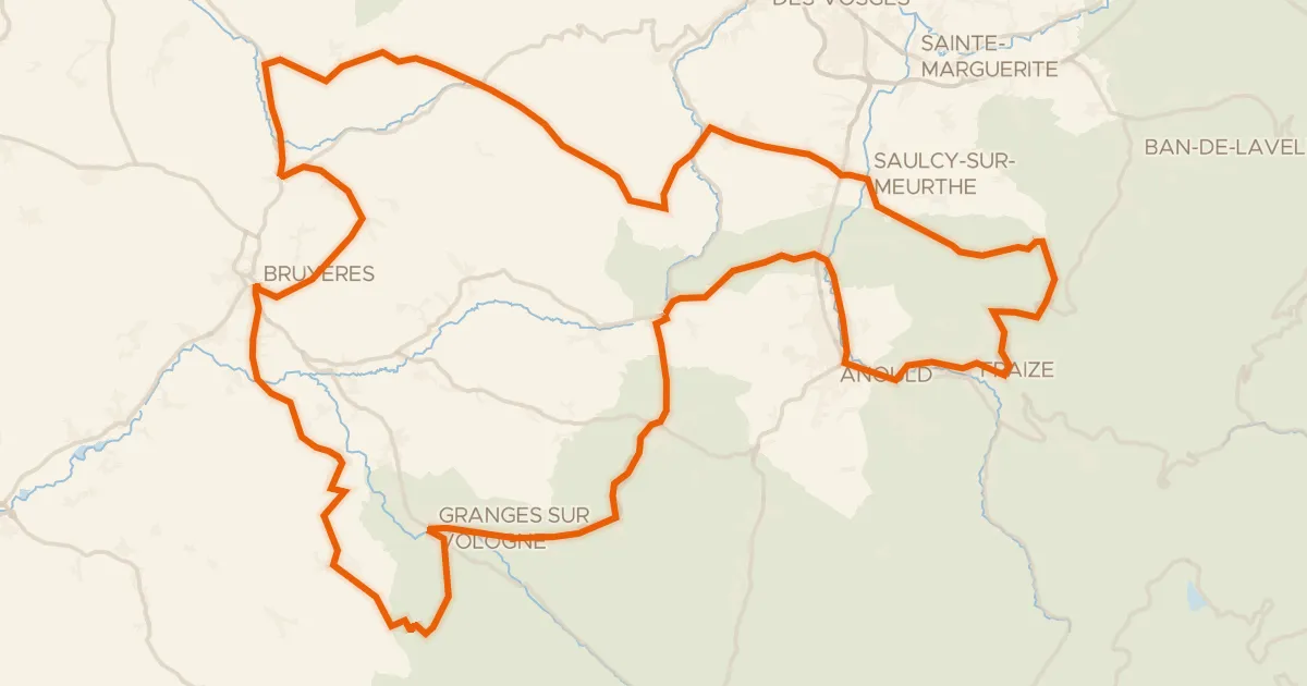 Kaart van de fietsroute Les Arentès