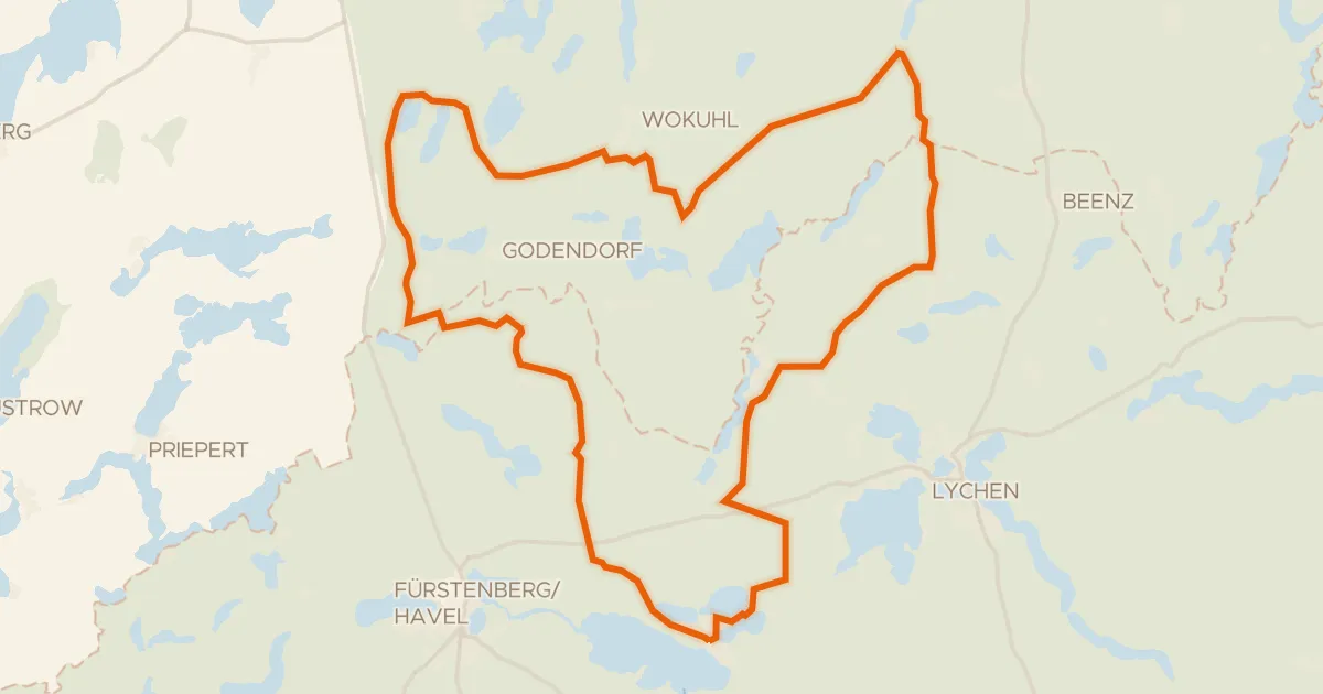 Map of the cycling route Rondje Comthureyer Berg en Kulowseen