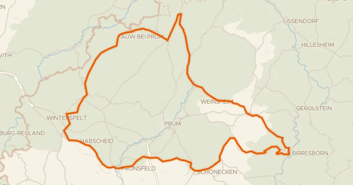 Kaart van de fietsroute Rondje Burg Schönecken en Schönecker Schweiz