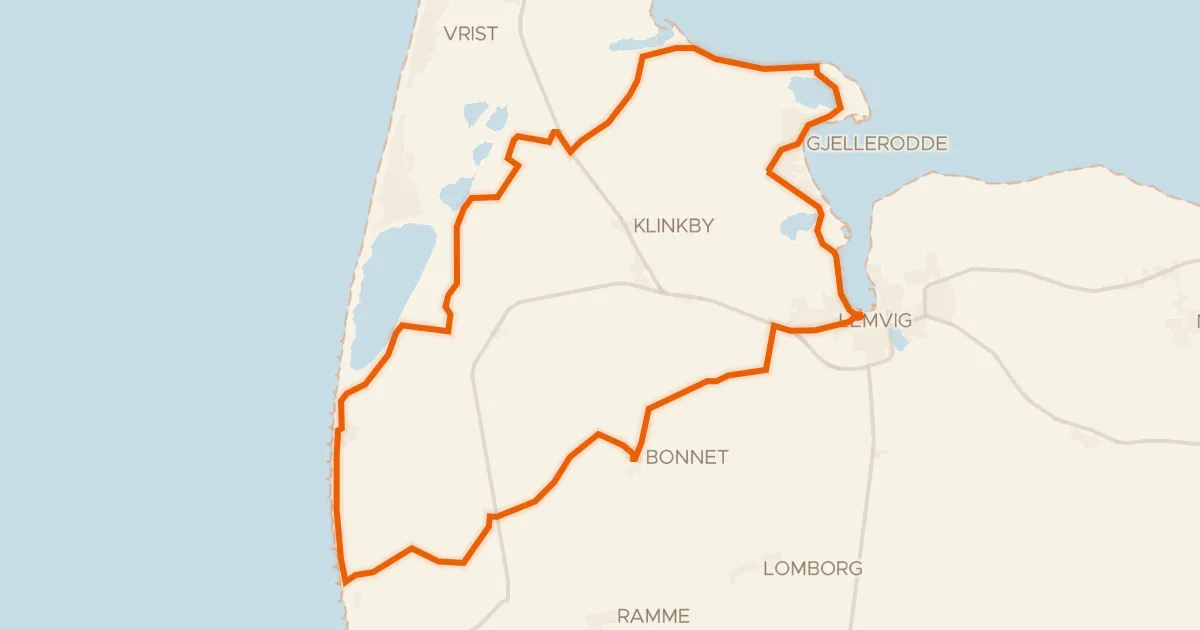 Kaart van de fietsroute Panoramarute