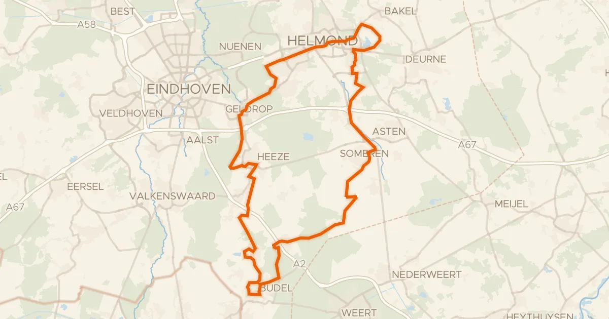 Kaart van de fietsroute Rondje Sint Victor en Boksenberg