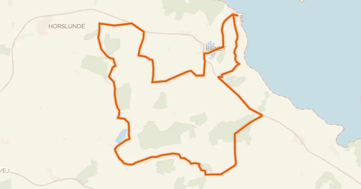 Map of the cycling route De lollandske alper
