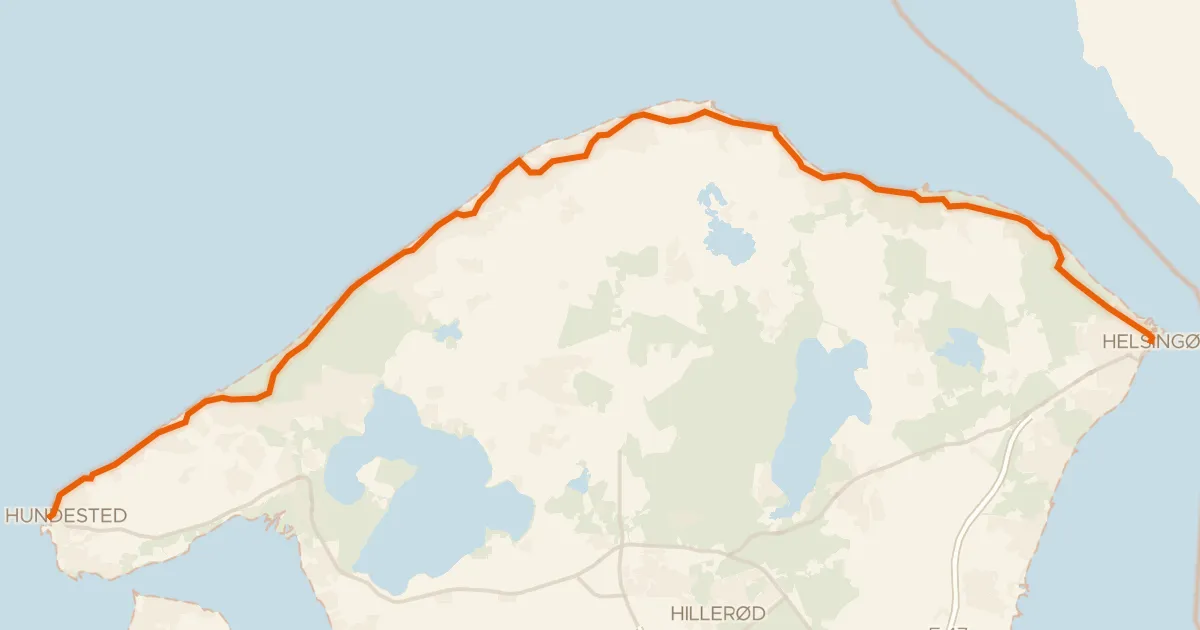 Kaart van de fietsroute Nordkystruten