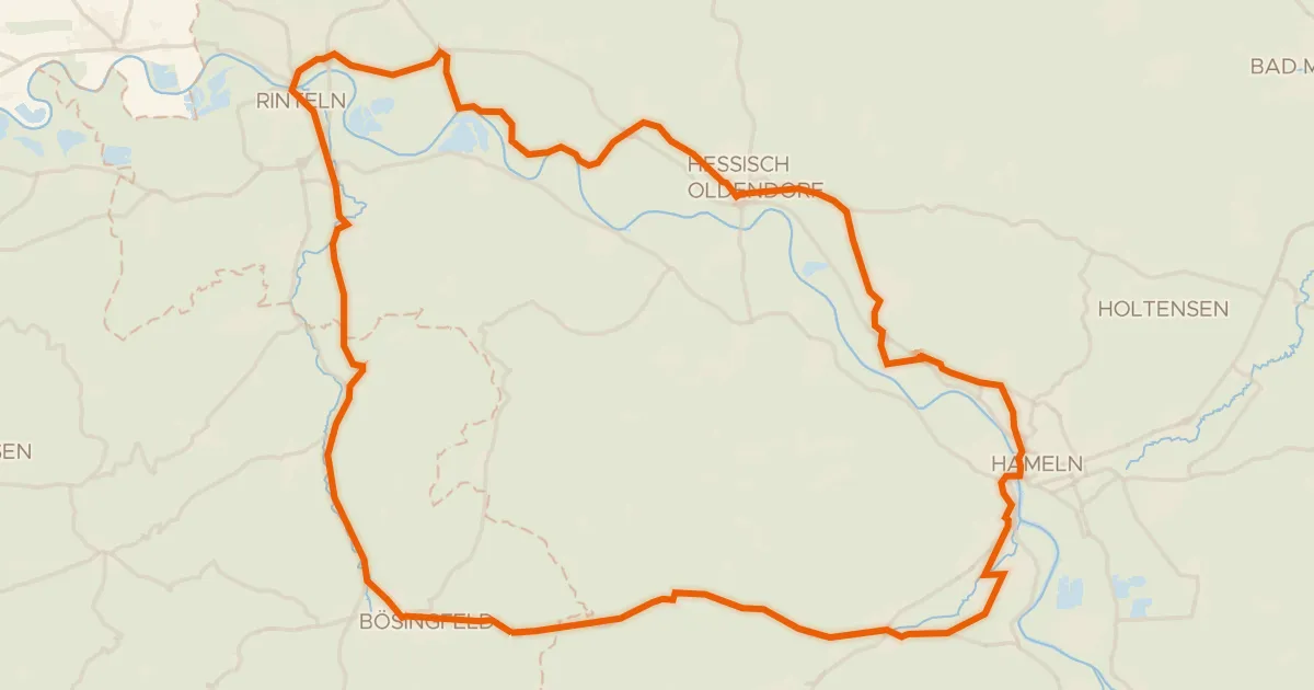Kaart van de fietsroute Rondje Schloss Schwöbber en NSG Heineberg