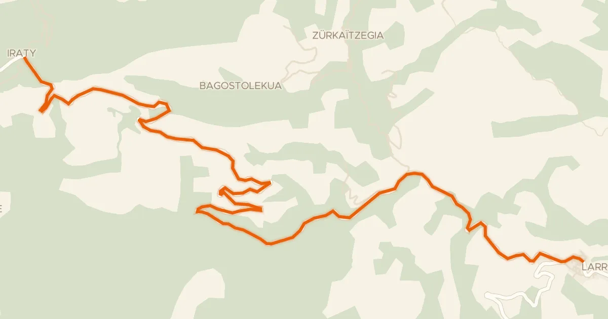 Kaart van de fietsroute Col de Bagargu
