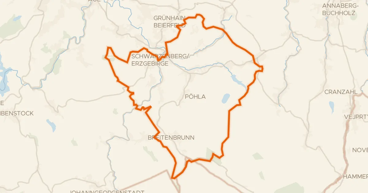 Map of the cycling route Rondje Schloss Schwarzenberg en Mahlmühle Schwarzbach