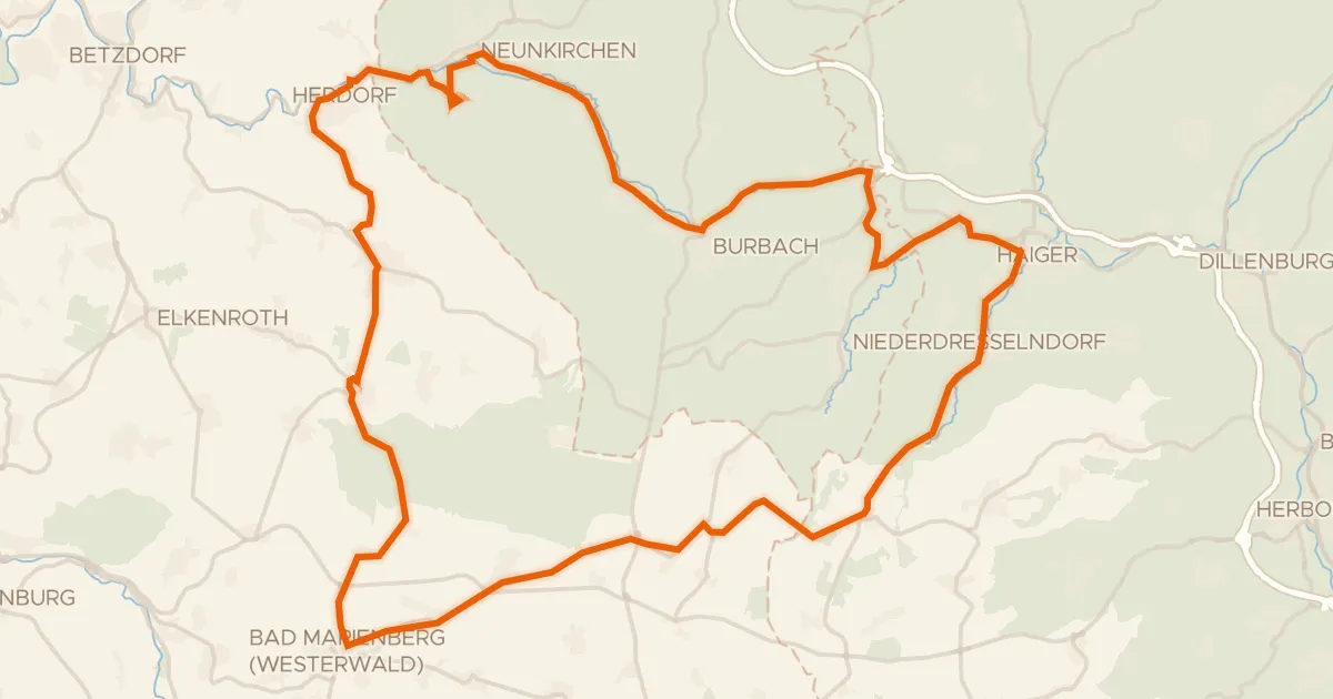 Kaart van de fietsroute Rondje Schloss Friedewald en Bacher Lay