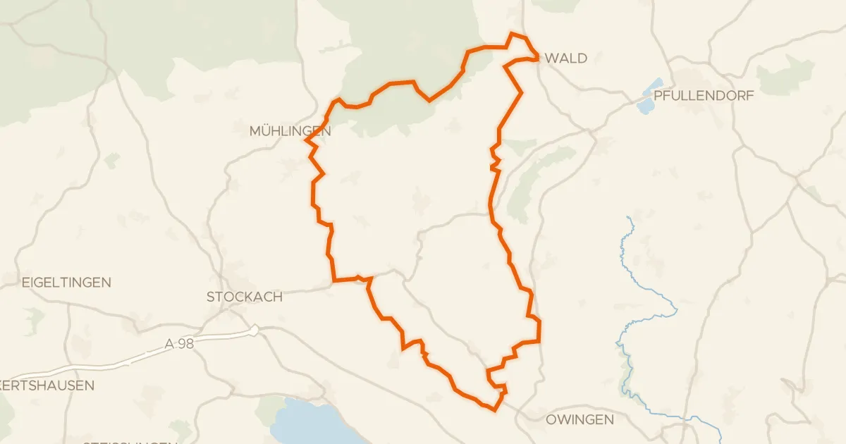 Kaart van de fietsroute Rondje Egelseewiesen en Sauldorfer Baggerseen