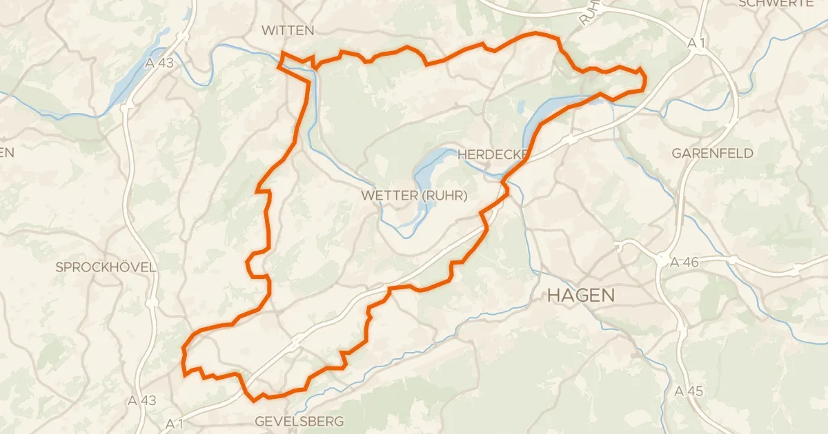Map of the cycling route Rondje Burg Husen en Haus Witten