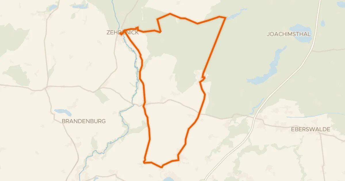 Map of the cycling route Rondje Schnelle Havel en Schorfheide-Chorin