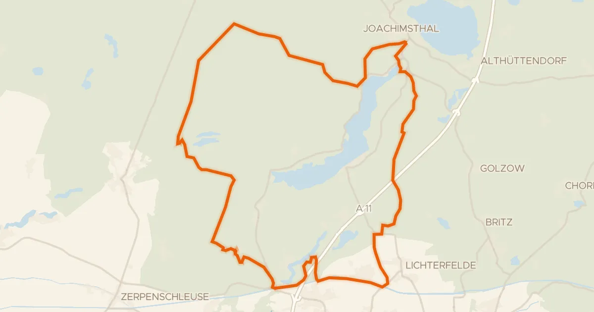 Map of the cycling route Rondje Wasserturm BIORAMA-Projekt en Buckowseerinne