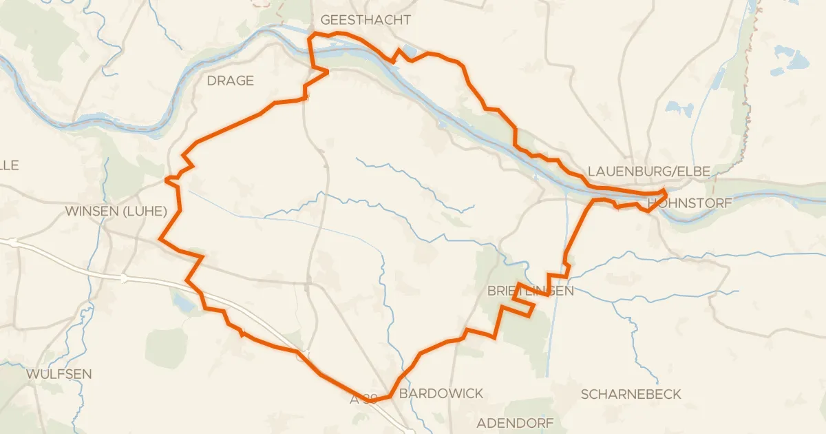Kaart van de fietsroute Rondje Bültenmoor en Fehlingsbleck