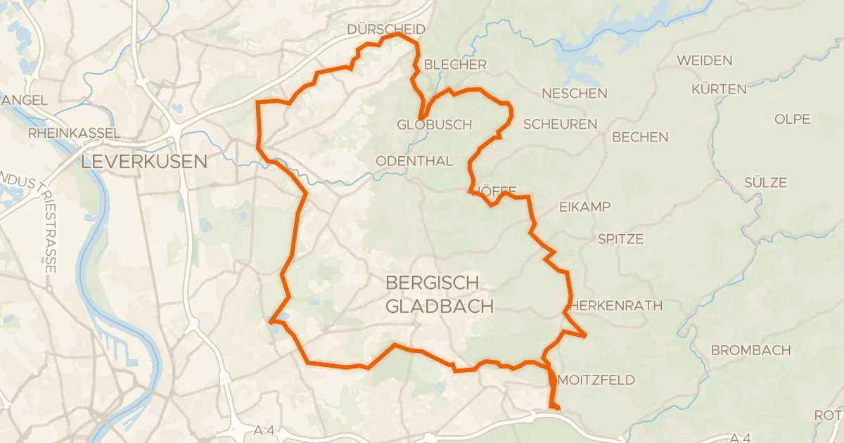 Kaart van de fietsroute Rondje Grube Cox en Hardtmühle