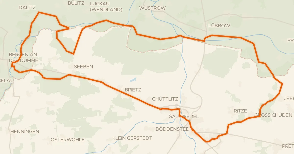 Kaart van de fietsroute Rondje Burgturm en Obere Dummeniederung